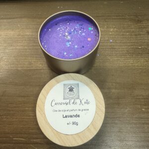 Bougie parfumée – boîte or/bois «lavande »