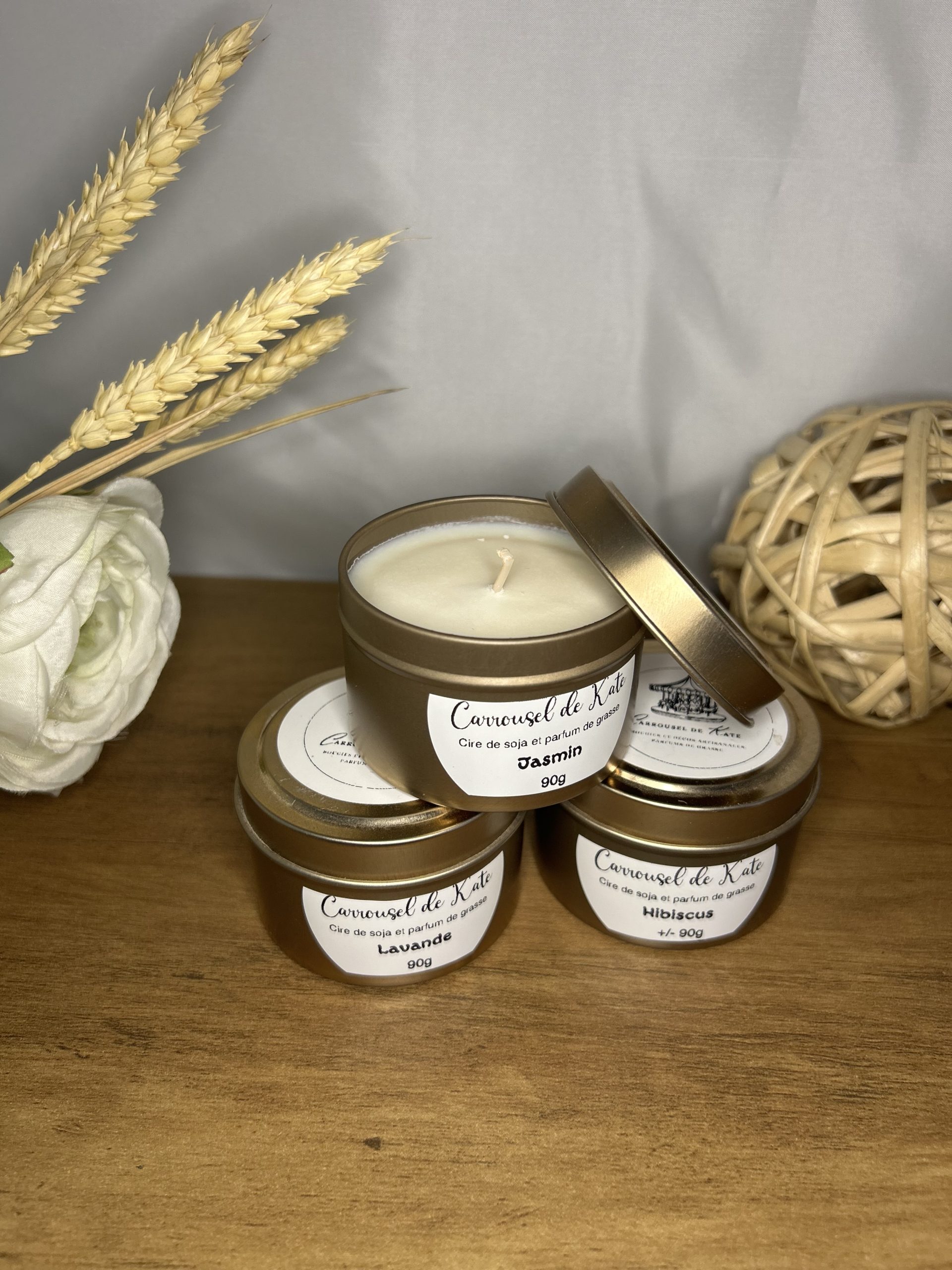 Bougie parfumée - boîte or