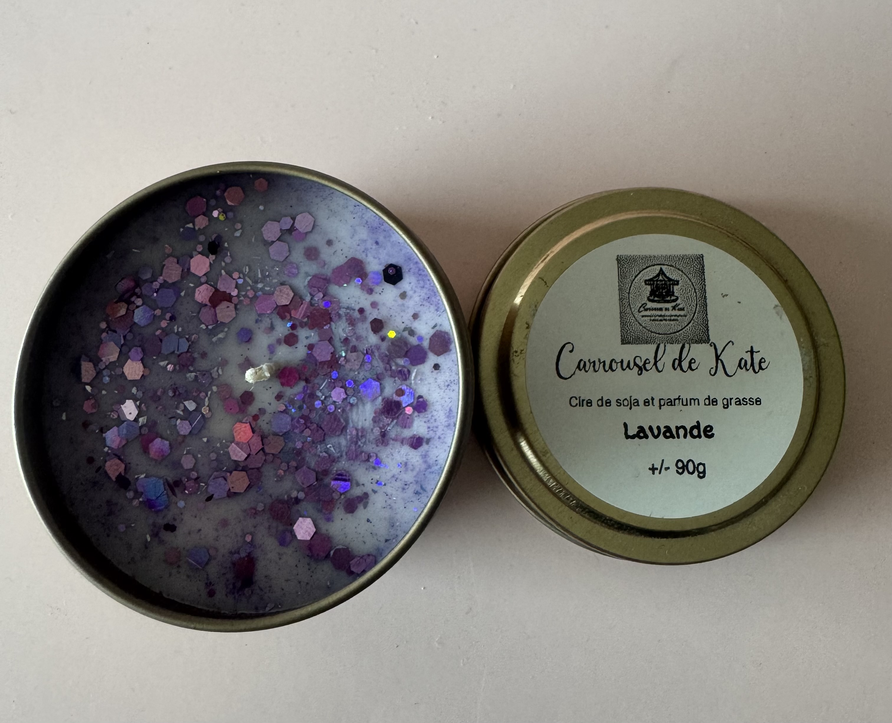 Bougie parfumée - boîte or «lavande » – Image 2