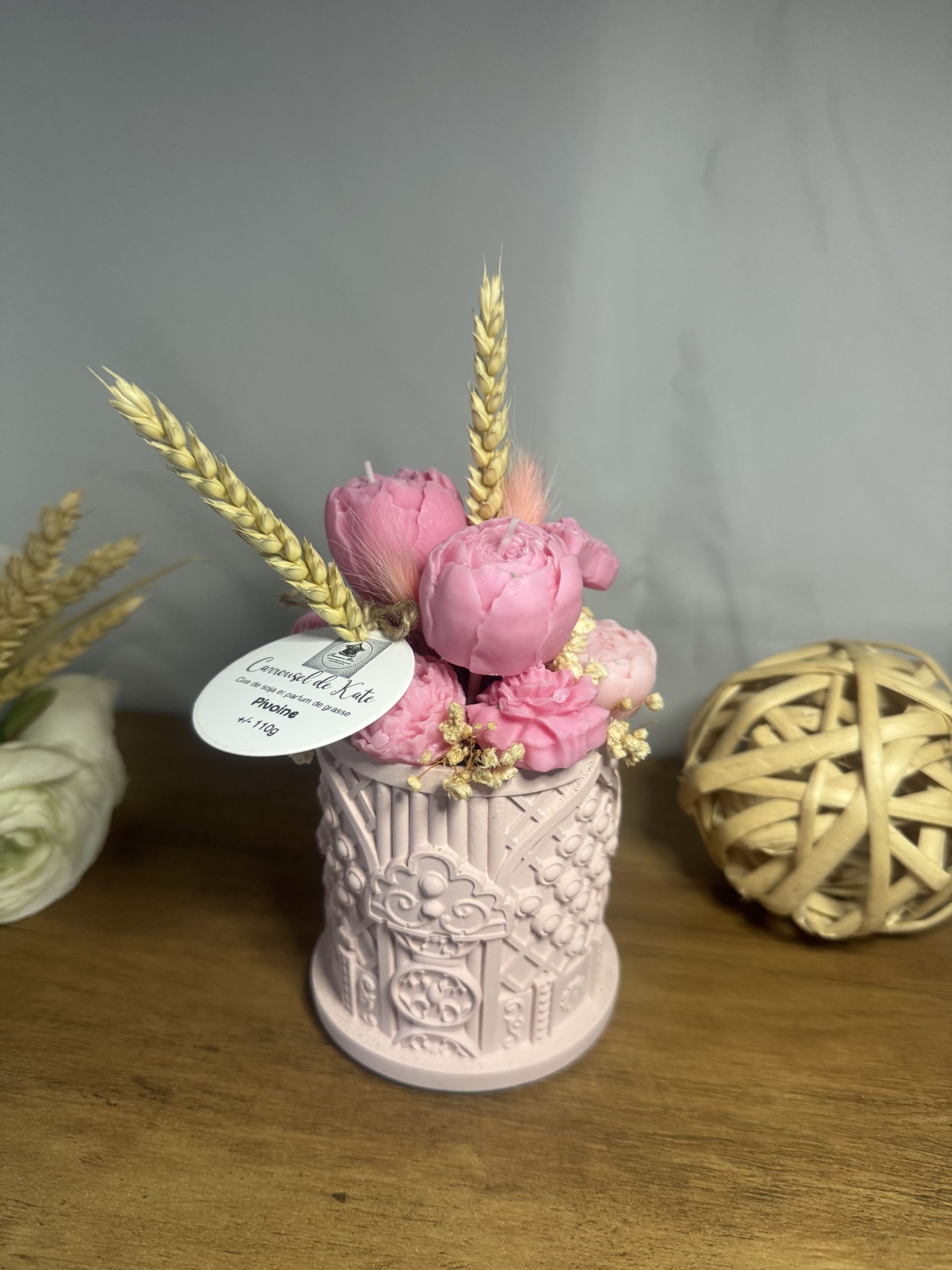 Pot Riad floral - parfumé pivoine