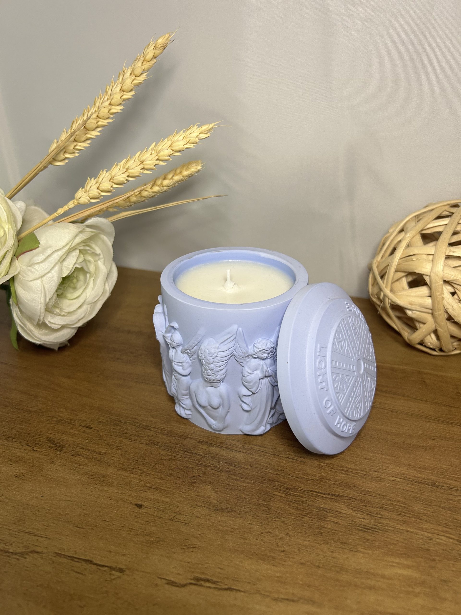 Bougie parfumée l'ange Hope - couleur bleue