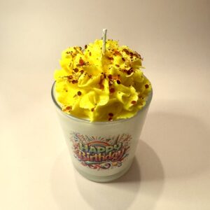 Verre anniversaire- bougie parfumée «mangue et coco«  