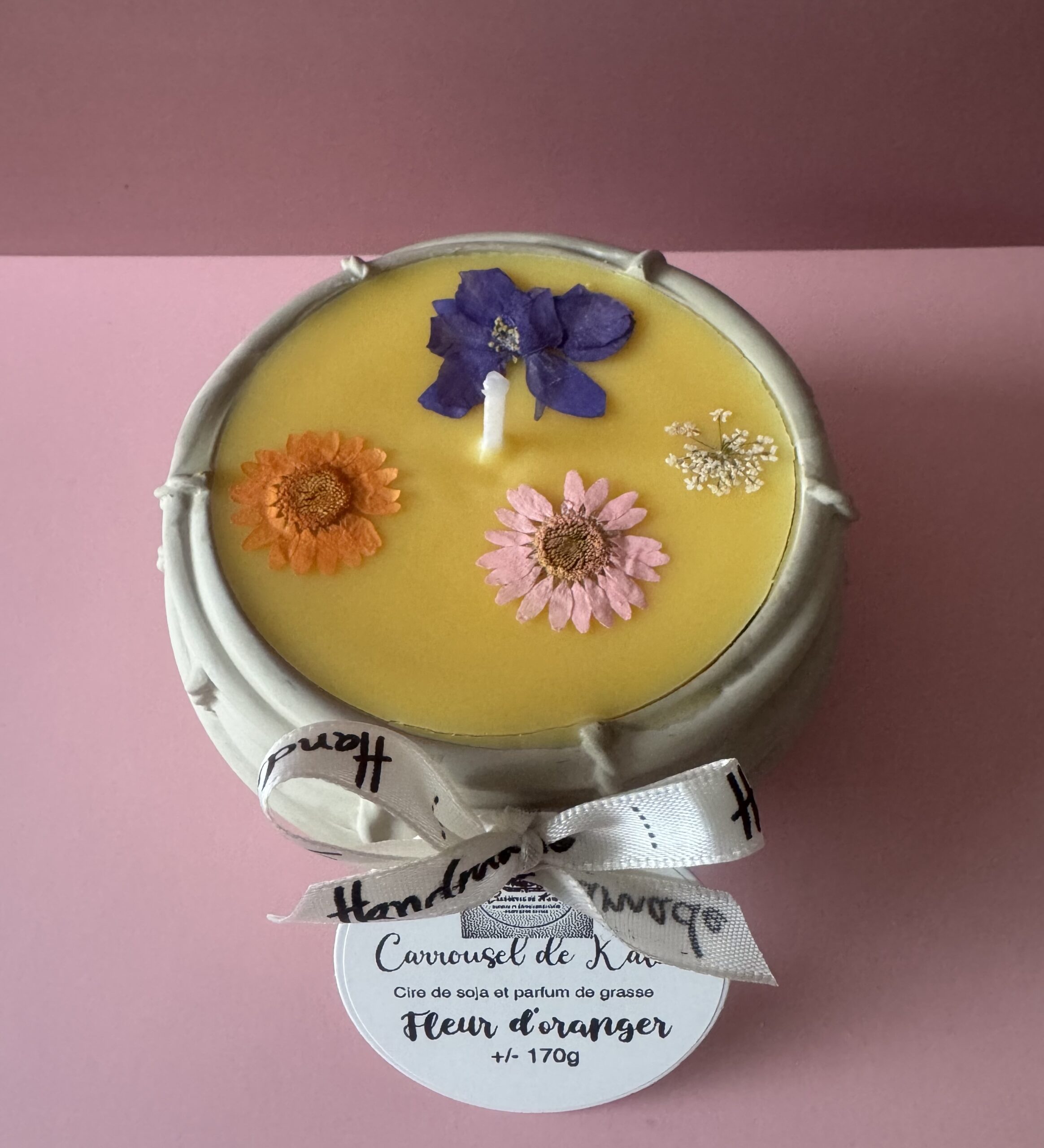 Panier fleuri - 170g parfumée « fleur d’oranger »