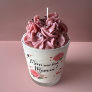 Verre de fête des mères – 300g bougie parfumée « cerise noire »