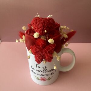 Mug fleuri 160g – parfumée « rose éternelle »
