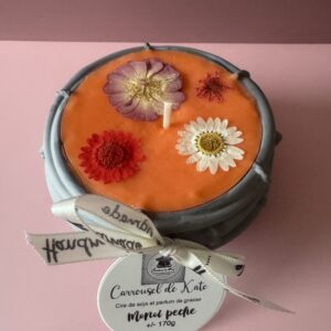 Panier fleuri – 170g parfumée « monoï pêche »