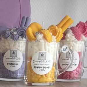 Mug gourmand – 250g bougie parfumée 4 parfums au choix