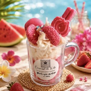 Mug gourmand – 250g bougie parfumée « pastèque melon »