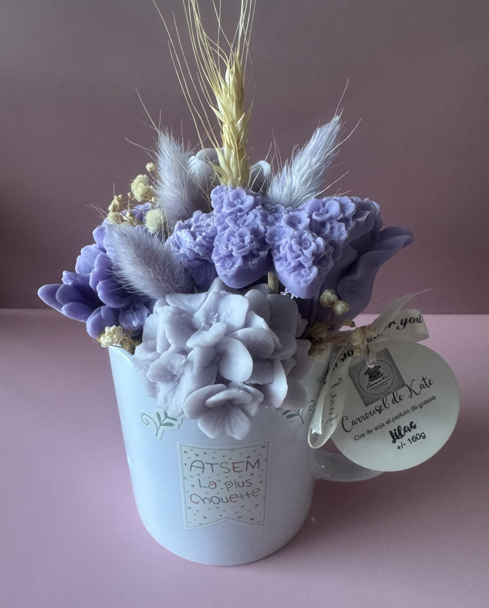 Mug fleuri Astem 160g - parfumée « lilas »