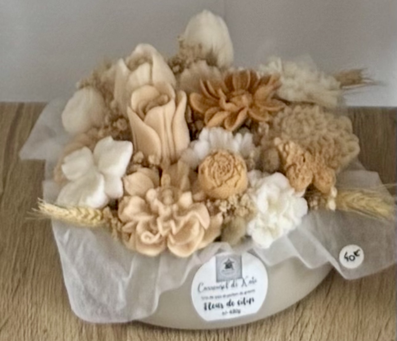 Coupe florale 430g - parfumée «fleur de coton »