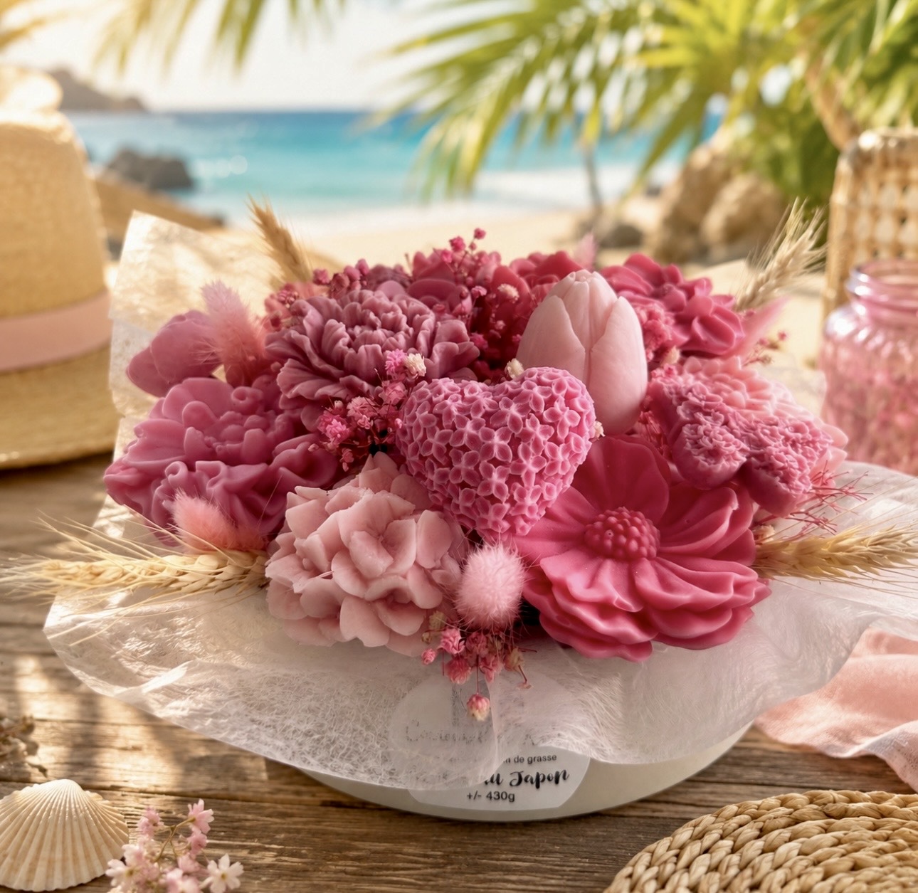 Coupe florale 430g - parfumée «azalée du japon »