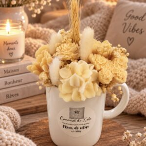 Mug fleuri 160g – parfumée «fleur de coton »