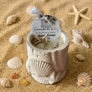 Pot coquillage jaune – 120g parfumée « monoï  passion»