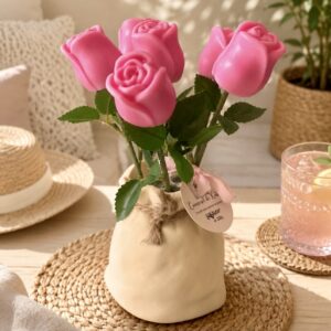 Vase de 6 roses 200g – parfumée hibiscus »