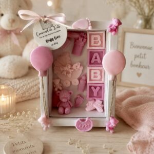 Cadre naissance rose 12X17 cm 90g – parfumée « Baby love »