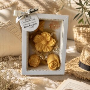 Cadre fleuri jaune 12X17 cm 130g – parfumée «fleur d’oranger »