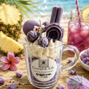 Mug gourmand – 250g bougie parfumée «bubblegum »