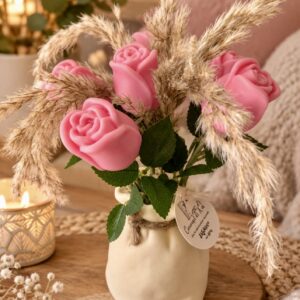 Vase de 6 roses 200g – parfumée hibiscus »