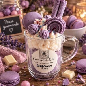 Mug gourmand – 250g bougie parfumée «bubblegum »