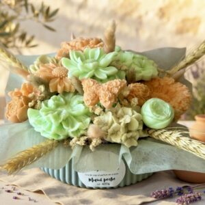 Coupe florale 430g – parfumée «monoï pêche »