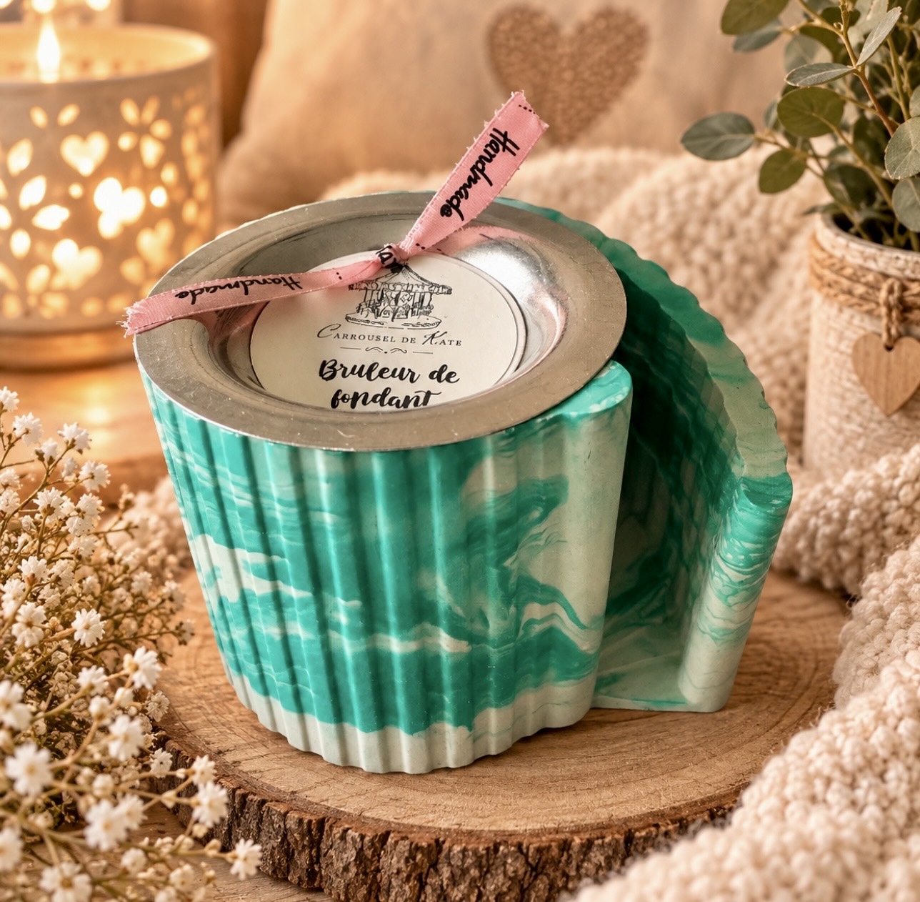 Brûleur à fondant tour - marbré vert