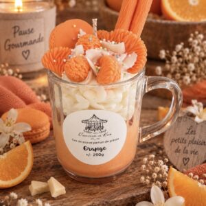 Mug gourmand – 250g bougie parfumée «orange »